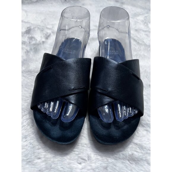 Eileen Fisher Womens Black Leather Open-Toe Slip-On Sandals Size 7.5 - Picture 8 of 8